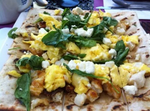 Feta spinach pizetta at The Corner Cafe, Marshfield